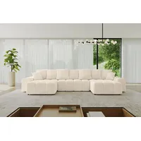 altdecor Wohnlandschaft ENIL-U 401x189x68 Beige Cord