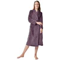 RAIKOU Damenbademantel RAIKOU Damen Morgenmantel Saunamantel weiches und super flauschiges, 100% Polyester, ohne Kapuze, Mit passendem Gürtel, 100% Kuschlig Weiche Microfaser,onhe kapuze lila
