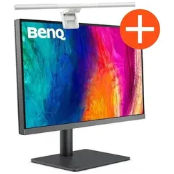 BenQ PD2706U 68,6cm (27") 4K UHD Grafik-Monitor + ScreenBar Pro Monitor Lampe silber