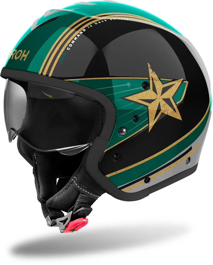 Airoh J110 Command Jet Helm, zwart-groen, S Voorman