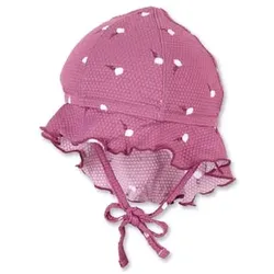Sterntaler Schirmmütze mit Nackenschutz Blumen purpur, 49 cm