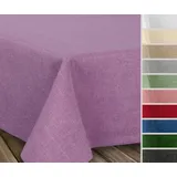Beautex Tischdecke Fleckenabweisende bügelfreie Tischdecke mit Lotuseffekt, Leinenoptik (1-tlg) lila Eckig | 160 cm x 260 cm