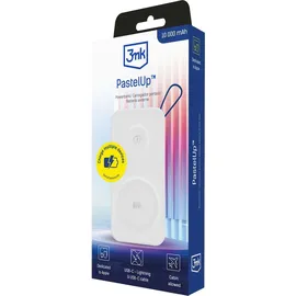 3M 3mk Powerbank PastelUp 10,000mAh USB-A / C für iPhone Huawei Samsung XiaomiWeiss kompatibel mit MagSafe - Weiß