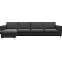 FLEXLUX Ecksofa »Fiore, L-Form«, breite Armlehnen, Kaltschaum, Füße Alu+schwarz schwarz