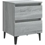 vidaXL Nachtschrank mit Metallbeinen 40 x 35 x 50 cm Grau