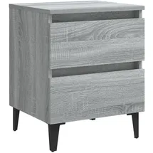 vidaXL Nachtschrank mit Metallbeinen 40 x 35 x 50 cm Grau