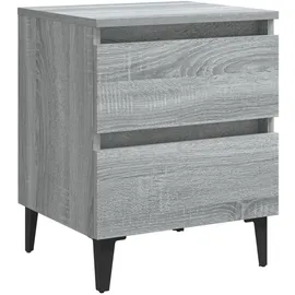 vidaXL Nachtschrank mit Metallbeinen 40 x 35 x 50 cm Grau