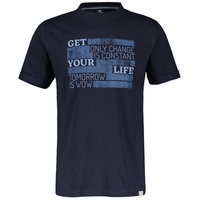 LERROS T-Shirt LERROS T-Shirt mit modischem Print blau L