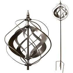 Windrad Silver Tulip, elegantes Windspiel, Gartendeko, 213 cm hoch