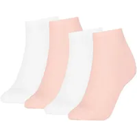 Tommy Hilfiger Damen Quarter Socken Kurzsocken Casual Short Socks 4 Paar, Farbe:Mehrfarbig, Menge:4 Paar (2x 2er Pack), Größe:35-38, Artikel:-024 peach - 35-38