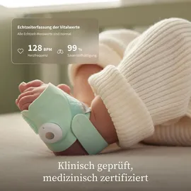 Owlet Dream Duo – Smart Baby Monitor mit medizinisch geprüftem Dream Sock® Sensor, 2K HD Kamera, Puls- & Sauerstoffüberwachung, Schlafanalyse, WLAN Rose