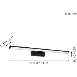 EGLO Pandella 1 11 W 1350 lm 3000 K Schwarz/Weiß 60 cm