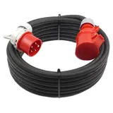 CEE Verlängerung mit Winkelstecker 16A 5G1,5 / 5G2,5 H07RN-F 5-50m, Querschnitt:5x1.5mm2, Länge:40m - Schwarz