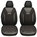 BREMER SITZBEZÜGE Maß Auto Schonbezüge kompatibel mit Mercedes B-Klasse W245 Fahrer & Beifahrer Set ab 2005-2011 / Auto Schonbezug Velour Kunstleder Set 2er Pack in Schwarz (PS803)