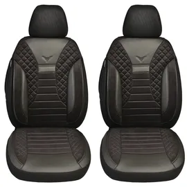 BREMER SITZBEZÜGE Maß Auto Schonbezüge kompatibel mit Mercedes B-Klasse W245 Fahrer & Beifahrer Set ab 2005-2011 / Auto Schonbezug Velour Kunstleder Set 2er Pack in Schwarz (PS803)
