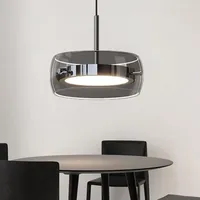 AHQX LED Pendelleuchte Kristall Glas Hängelampe Esstisch LED Hängeleuchte Höhenverstellbar Für Esszimmer Wohnzimmer, Vintage-Industriedesign Dimmbar Deckenleuchte(1 Lichter)