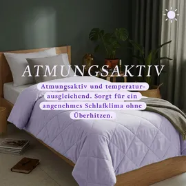 BestLivings Bettdecke Flieder, leichtes Steppbett, Mikrofaser, atmungsaktiv, ohne Bettbezug nutzbar Wärmeklasse 2, auch ideal für Reisen, Camping - Lila