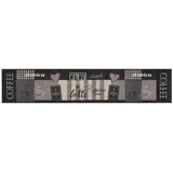vidaXL Küchenteppich Waschbar Coffee Schwarz 60x300 cm Samt