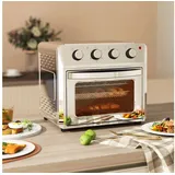 HOMCOM Minibackofen mit 60 Min. Timer, Backblech Grillrost, Innenbeleuchtung, 24 L 1600W 90-230°C Silber silberfarben