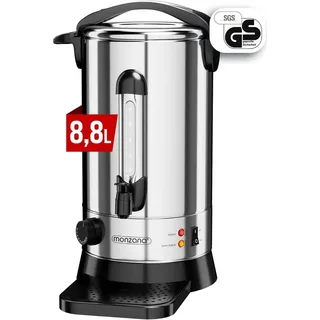 monzana Glühweinkocher mit Zapfhahn Edelstahl Temperatureinstellung 30-110°C Heißgetränkespender Punschkocher Heißgetränkeautomat, Fassungs...