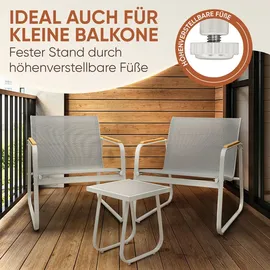 Blumtal Gartenmöbel Grau, Metall, 3, Gartenmöbel, Gartenmöbel-Sets