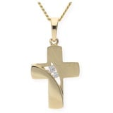 JuwelmaLux Kreuzanhänger JuwelmaLux Anhänger 333 Gold Kreuz mit Zirkonia JL10-02-0199 (1-tlg)