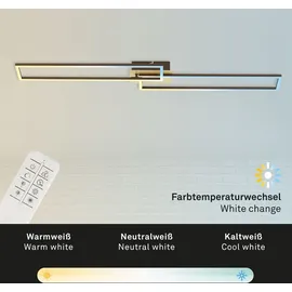 Briloner Leuchten FRAME - Wand-& Deckenleuchte - 3145017 - Inkl. Fernbedienung - CCT Farbtemperatursteuerung - Nachtlichtfunktion - Memoryfunktion ... - Silber/Grau