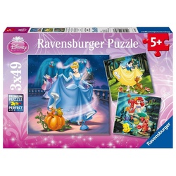 Ravensburger Puzzle Disney Princess: Schneewittchen, Aschenputtel, Arielle. Puzzle 3 x…, 49 Puzzleteile