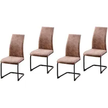 Hti-Living Schwingstuhl SallyP Polyester braun 4er Set
