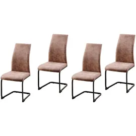 Hti-Living Schwingstuhl SallyP Polyester braun 4er Set