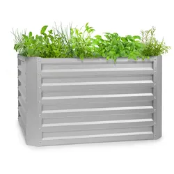 Blumfeldt High Grow Straight Hochbeet 100x60x100cm 600l Stahl Silber-Metallic