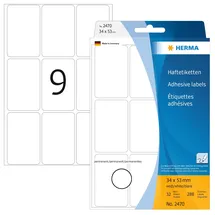 Herma Vielzwecketiketten 2470 Weiß 34 x 53 mm 32 Blatt 288 St.
