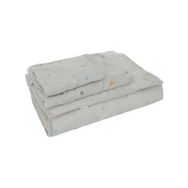 Kindsgut Bettwäsche aus Musselin, Punkte, hellgrau, 100x135 cm