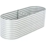 vidaXL Garten-Hochbeet verzinkter Stahl 320 x 80 x 81 cm Silber