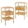 Costway Set aus 2 Bambus-Nachttischen, 3-stufiger Beistelltisch mit Schublade und Lattenrost