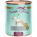 Terra Canis Getreidefrei 800g Dose Hundenassfutter 6 x 800 Gramm Pferd mit Steckrübe, Fenchel & Salbei