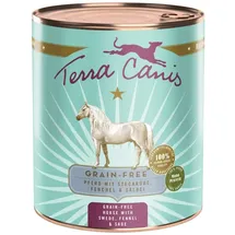 Terra Canis Getreidefrei 800g Dose Hundenassfutter 6 x 800 Gramm Pferd mit Steckrübe, Fenchel & Salbei