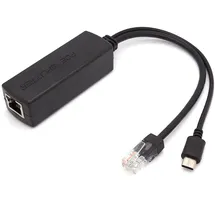 BerryBase PoE Splitter RJ45 48V > USB Type C Stecker 5V / 2,5A