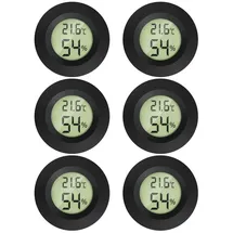 MAVORI MAVORI® 6 x Thermometer Hygrometer mini mit C/F und on/off Funktion - Temperaturmessgerät und Luftfeuchtigkeitsmesser - präziser Raumthermometer innen und Hygrometer innen zur Kontrolle des Raumklimas
