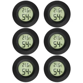 MAVORI MAVORI® 6 x Thermometer Hygrometer mini mit C/F und on/off Funktion - Temperaturmessgerät und Luftfeuchtigkeitsmesser - präziser Raumthermometer innen und Hygrometer innen zur Kontrolle des Raumklimas