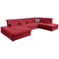 Livetastic Wohnlandschaft, Rot, Textil, Uni, U-Form, 387x237 cm, Made in EU, Liegefunktion, seitenverkehrt erhältlich, Wohnzimmer, Sofas & Couches, Wohnlandschaften, Wohnlandschaften in U-Form