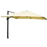 Mendler Gastronomie-Ampelschirm HWC-A96 300 x 400 cm creme inkl. Ständer drehbar