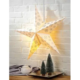 Harms Import LED X-MAS Decken Hänge Stern Weihnachts Lampe Fenster Deko weiß Schnee Flocke