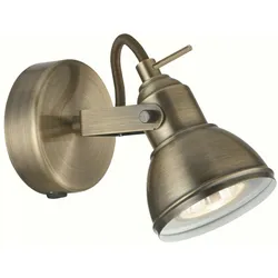 Licht-Erlebnisse Strahlende Spot Wandlampe verstellbar Messing GU10
