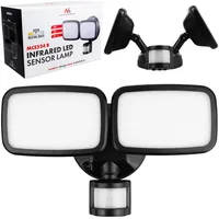 Maclean Brackets Außenleuchte LED schwarz 20 W 1500 lm mit PIR Bewegungsmelder IP65