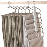 Sternstunde 6 in 1 Hosenbügel Platzsparend, Hosen Kleiderbügel aus Edelstahl Ausziehbar, Hosenhalter für Kleiderschrank, Magic Hanger Organizer für Hosen, Schals, Jeans, Kleidung, Handtücher