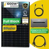 Balkonkraftwerk mit Speicher 1000W Bifazial Komplett Set inkl. 800W integrietem Wechselrichter mit Anker Solix E1600 Pro Solarspeicher PV Solaranlage