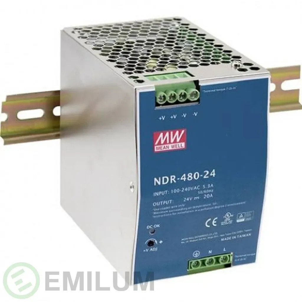 Emilum NDR-480-24 Hutschienen-Netzteil (DIN-Rail) Konstantspannung, 480 W 0 - 20 A 24 V/DC PFC