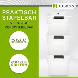 Juskys Aufbewahrungsbox 30 l 6-tlg. transparent/weiß