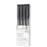 Copic Multiliner, feine Spitze, A4, Set schwarz 4 Stück
